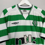 Shop 2001/03 CELTIC LARSSON #7 HOME SHIRT (L) UMBRO, classic football shirts, vintage football shirts & retro soccer jerseys at Cult Kits