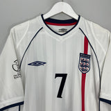 Shop 2001/03 ENGLAND BECKHAM #7 HOME SHIRT (L) UMBRO, classic football shirts, vintage football shirts & retro soccer jerseys at Cult Kits