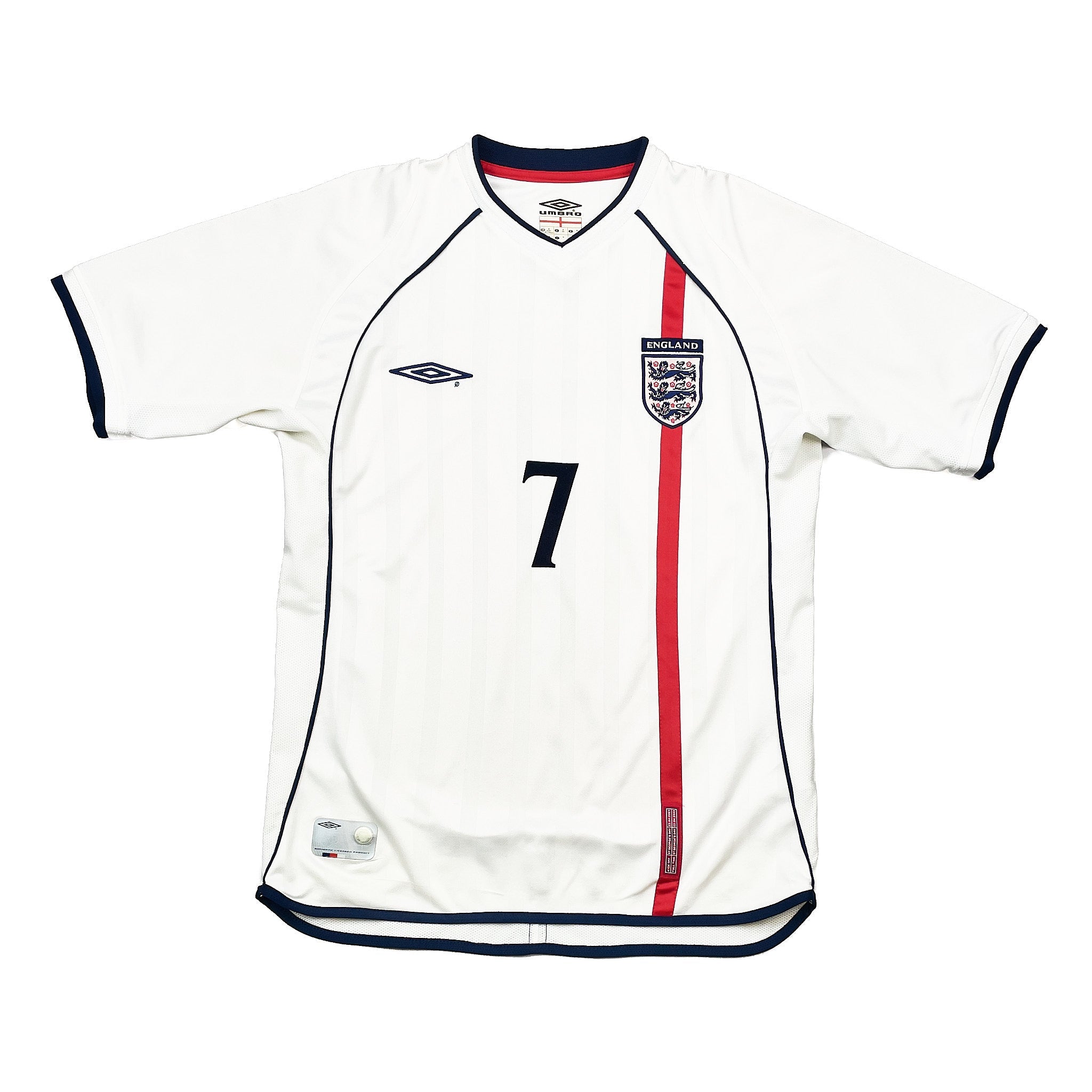 Buy 2001/03 England Beckham 7 Home Shirt (M) Umbro ~ Free worldwide shipping ~ Authentic Vintage Football Shirts from Cult Kits