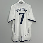 Shop 2001/03 ENGLAND BECKHAM #7 HOME SHIRT (XL) UMBRO, classic football shirts, vintage football shirts & retro soccer jerseys at Cult Kits