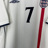 Shop 2001/03 ENGLAND BECKHAM #7 HOME SHIRT (XL) UMBRO, classic football shirts, vintage football shirts & retro soccer jerseys at Cult Kits