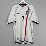Shop 2001/03 ENGLAND BECKHAM #7 HOME SHIRT (XL) UMBRO, classic football shirts, vintage football shirts & retro soccer jerseys at Cult Kits