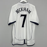 Shop 2001/03 ENGLAND BECKHAM #7 HOME SHIRT (XL) UMBRO, classic football shirts, vintage football shirts & retro soccer jerseys at Cult Kits