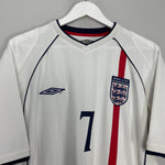 Shop 2001/03 ENGLAND BECKHAM #7 HOME SHIRT (XL) UMBRO, classic football shirts, vintage football shirts & retro soccer jerseys at Cult Kits