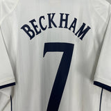 Shop 2001/03 ENGLAND BECKHAM #7 HOME SHIRT (XL) UMBRO, classic football shirts, vintage football shirts & retro soccer jerseys at Cult Kits