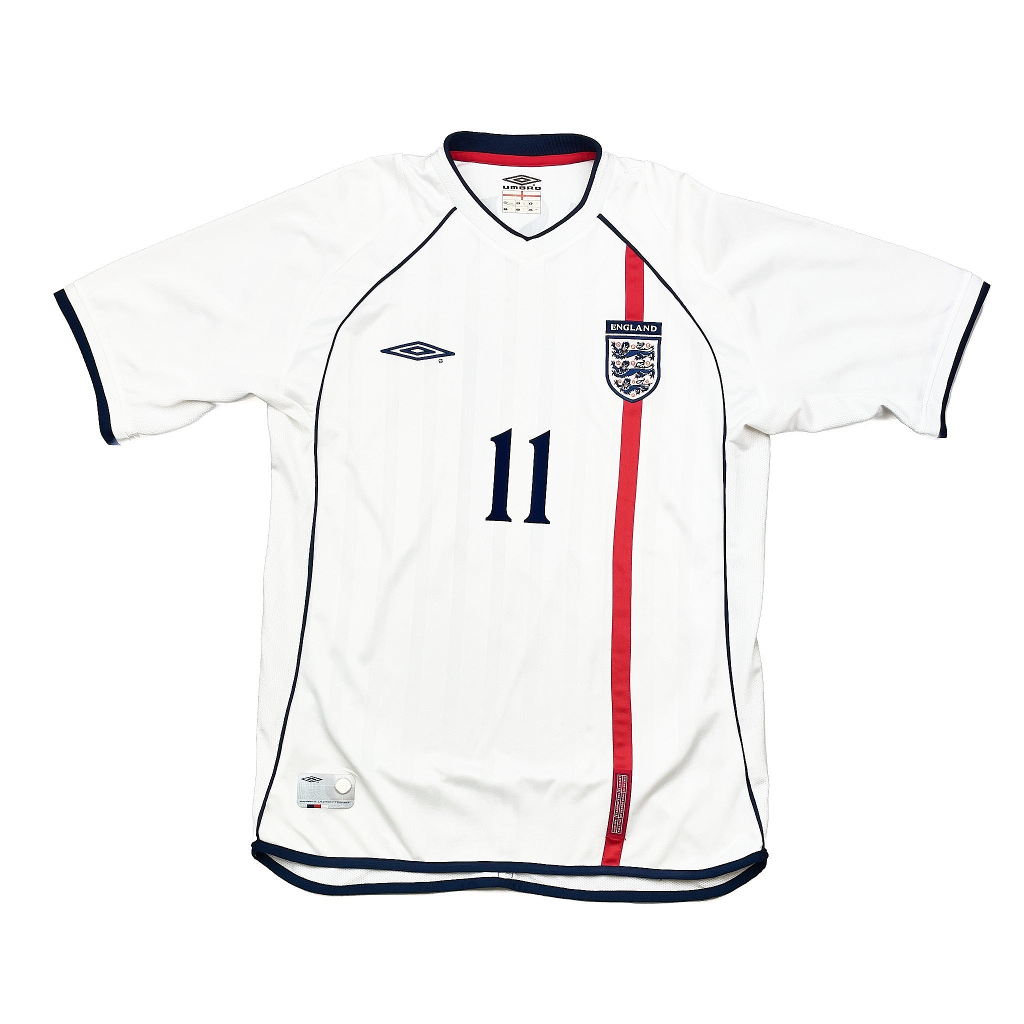 Buy 2001/03 England Heskey 11 Home Shirt (L) Umbro ~ Free worldwide shipping ~ Authentic Vintage Football Shirts from Cult Kits