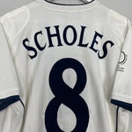 Shop 2001/03 ENGLAND SCHOLES #8 HOME SHIRT (S) UMBRO, classic football shirts, vintage football shirts & retro soccer jerseys at Cult Kits
