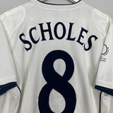 Shop 2001/03 ENGLAND SCHOLES #8 HOME SHIRT (S) UMBRO, classic football shirts, vintage football shirts & retro soccer jerseys at Cult Kits