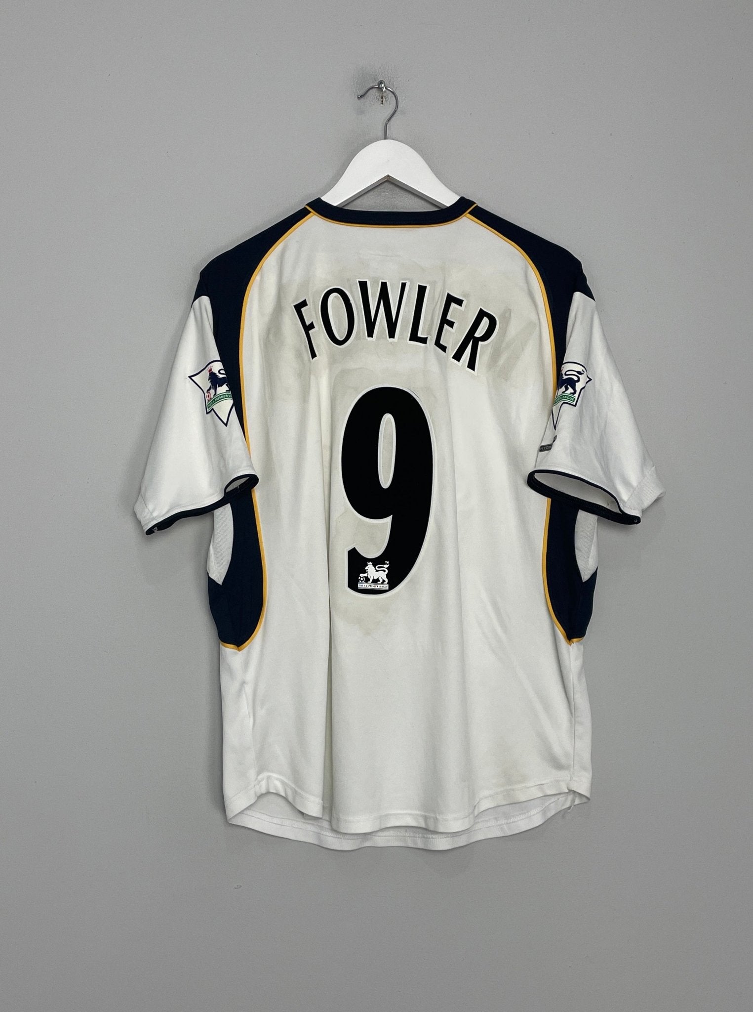 Shop 2001/03 LIVERPOOL FOWLER #9 AWAY SHIRT (S) REEBOK, classic football shirts, vintage football shirts & retro soccer jerseys at Cult Kits