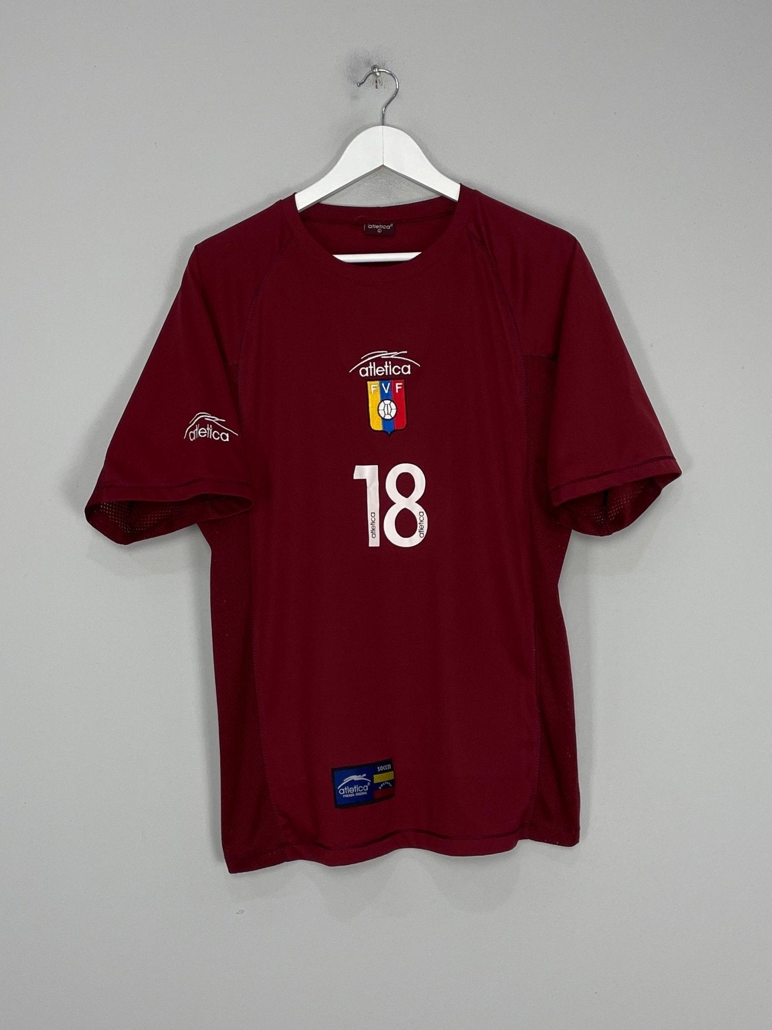 Shop 2001/04 VENEZUELA ARANGO #18 HOME SHIRT (L) ATLETICA, classic football shirts, vintage football shirts & retro soccer jerseys at Cult Kits