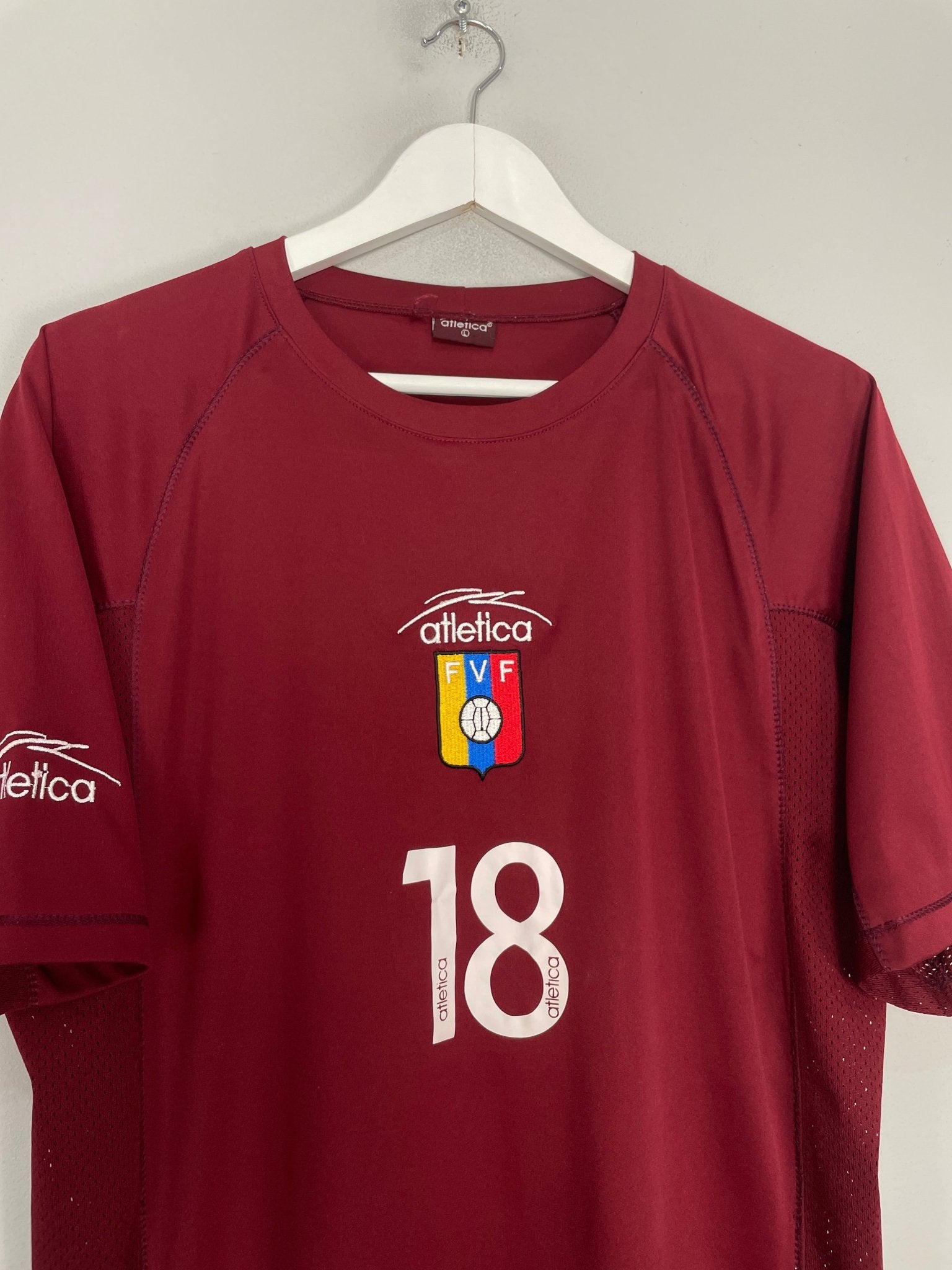 Shop 2001/04 VENEZUELA ARANGO #18 HOME SHIRT (L) ATLETICA, classic football shirts, vintage football shirts & retro soccer jerseys at Cult Kits