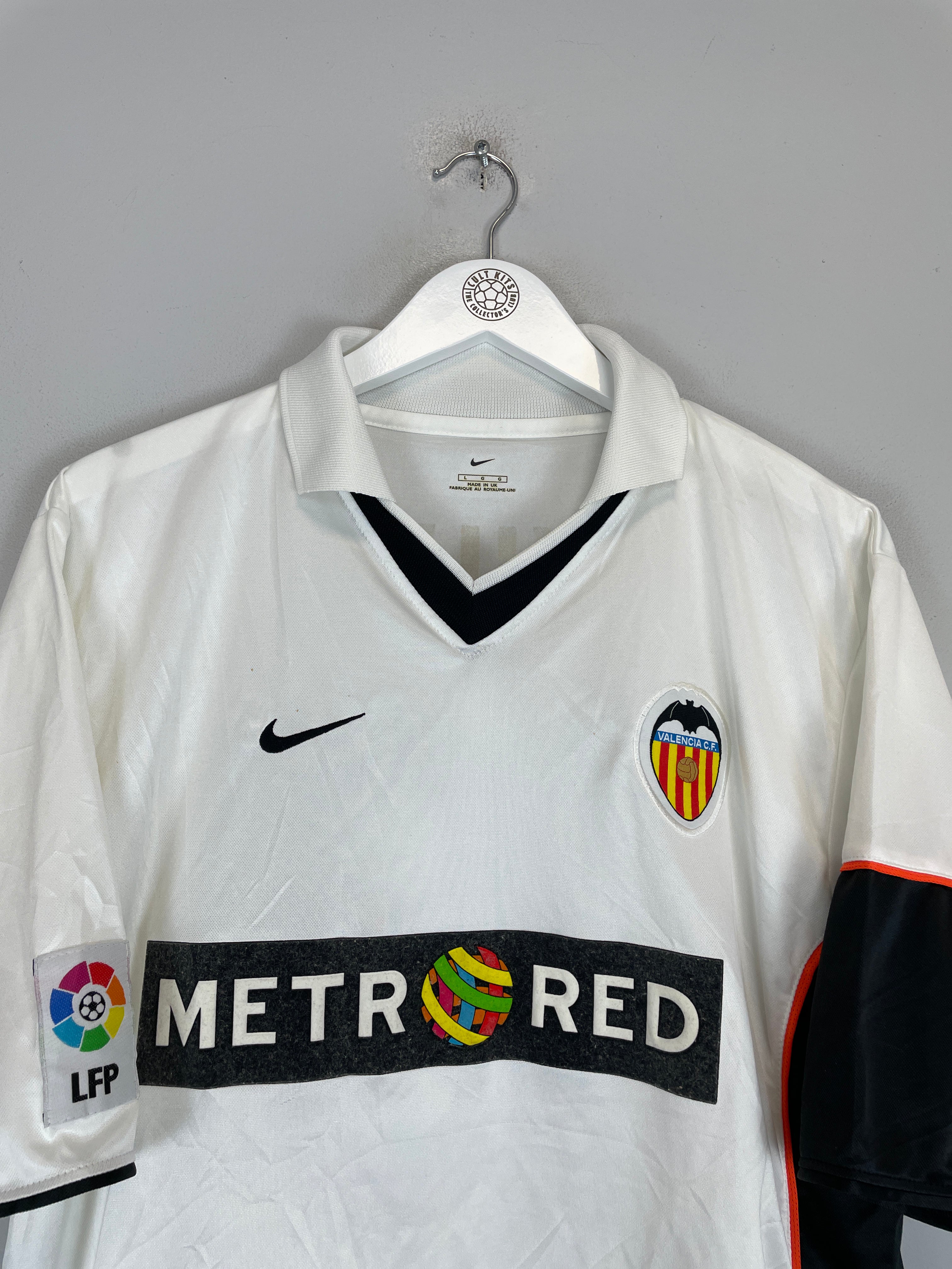 2001/02 VALENCIA KILY #18 HOME SHIRT (L) NIKE COLLAR