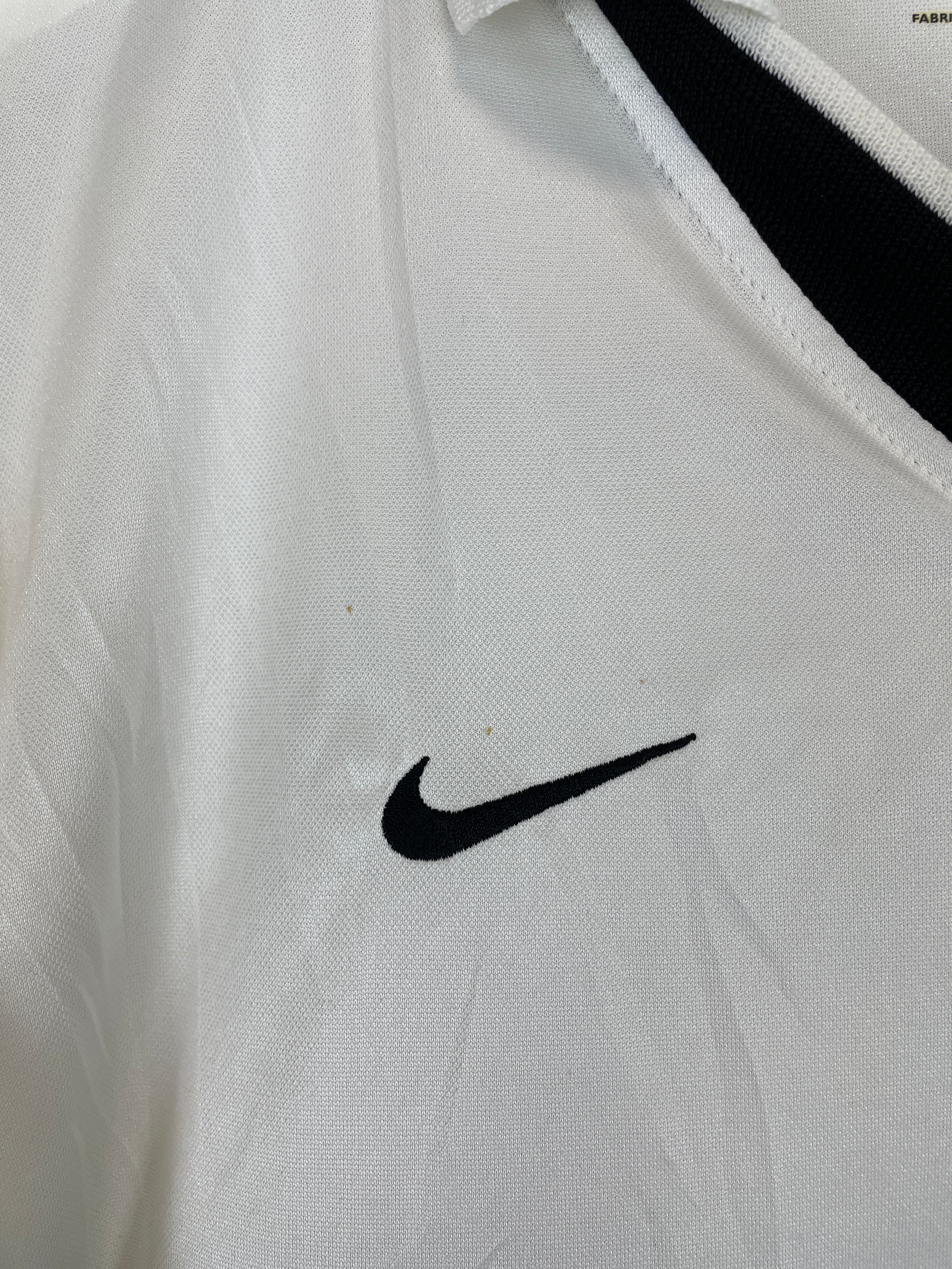 2001/02 VALENCIA KILY #18 HOME SHIRT (L) NIKE SWOOSH WHITE BLACK LOGO