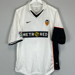 2001/02 VALENCIA KILY #18 HOME SHIRT (L) NIKE WHITE BLACK ORANGE SLEEVE LFP