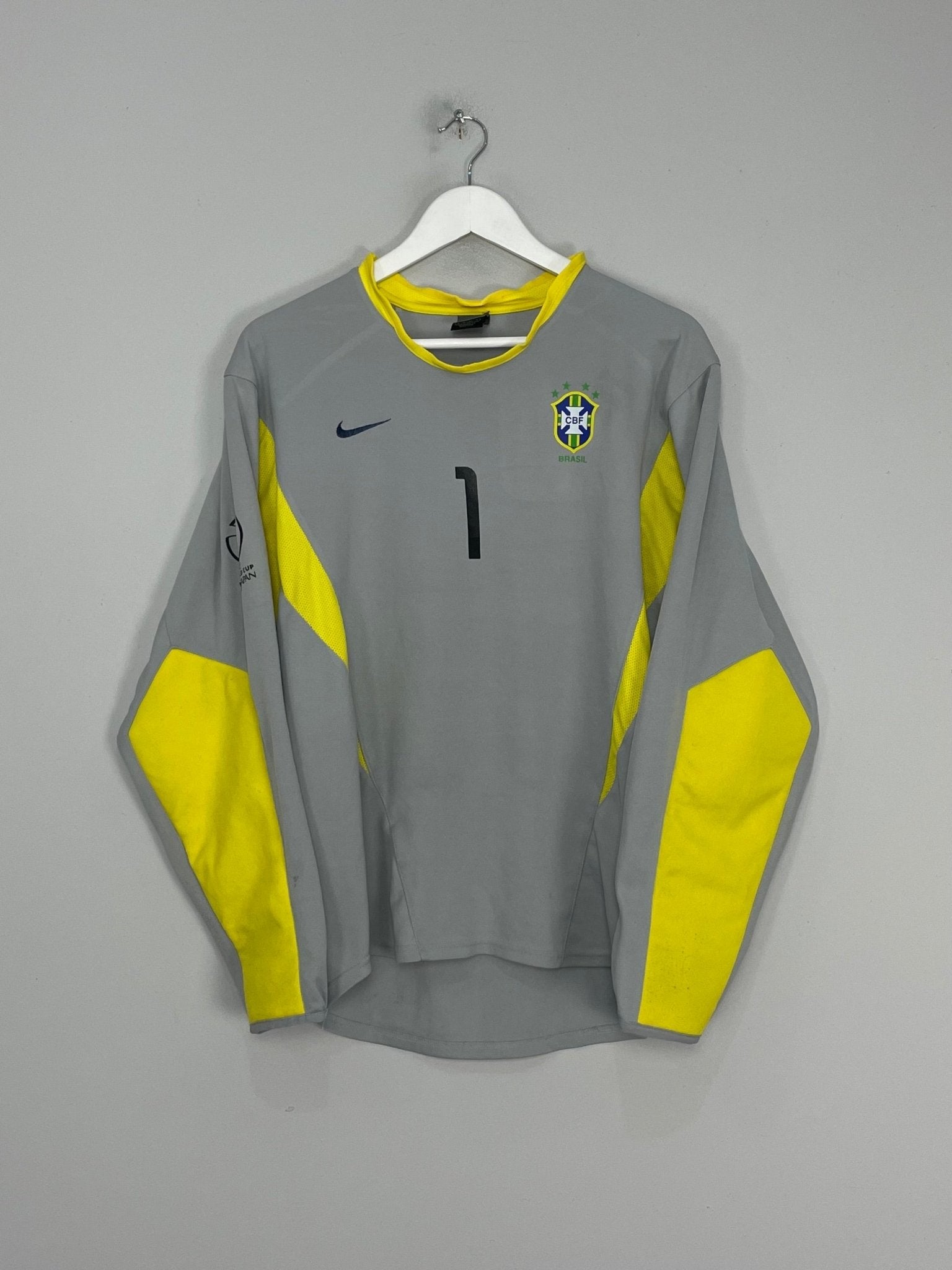 Shop 2002 BRAZIL MARCOS #1 GK SHIRT (S) NIKE, classic football shirts, vintage football shirts & retro soccer jerseys at Cult Kits