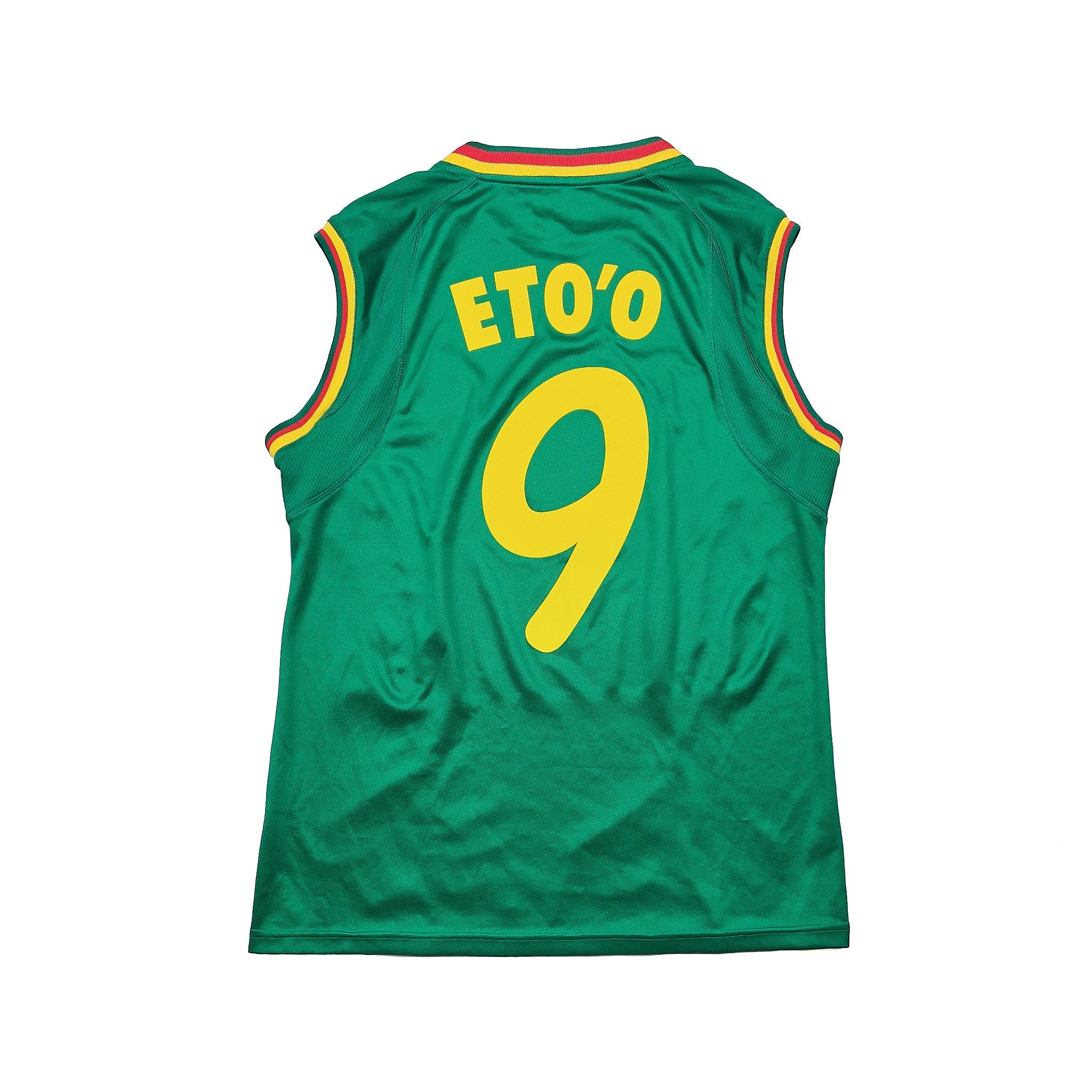 Buy 2002 Cameroon Eto'o 9 Home Vest Shirt (L) Puma ~ Free worldwide shipping available ~ Authentic Vintage Football Shirts from Cult Kits