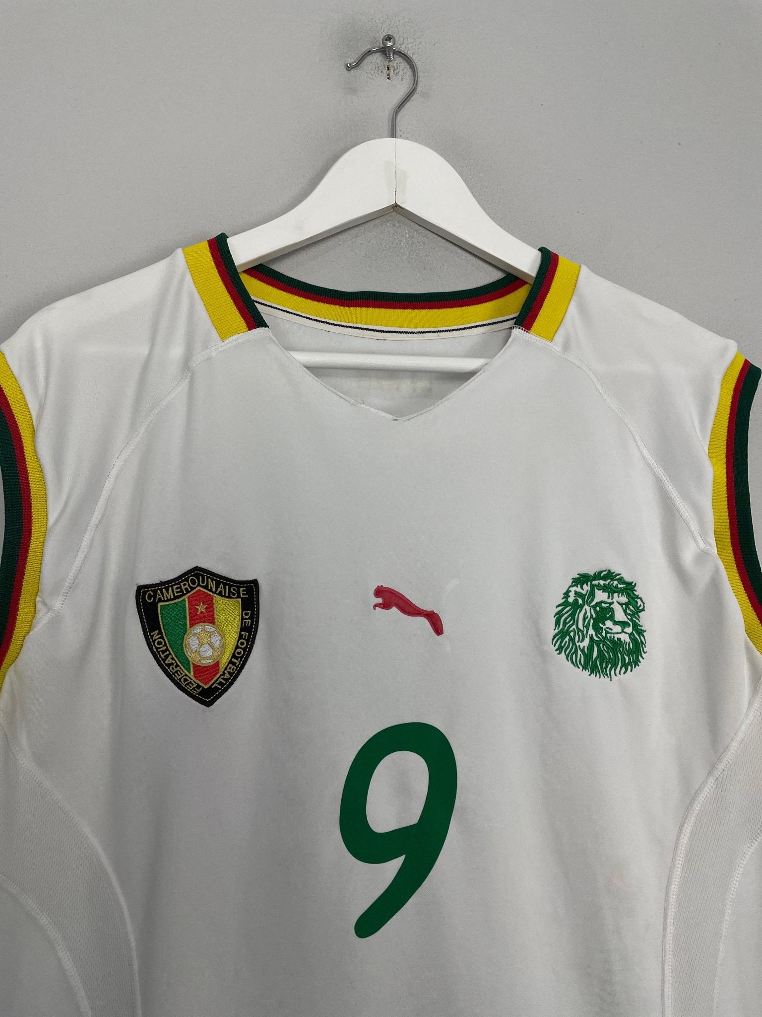 Shop 2002 CAMEROON ETO'O AWAY SHIRT (M) PUMA, classic football shirts, vintage football shirts & retro soccer jerseys at Cult Kits