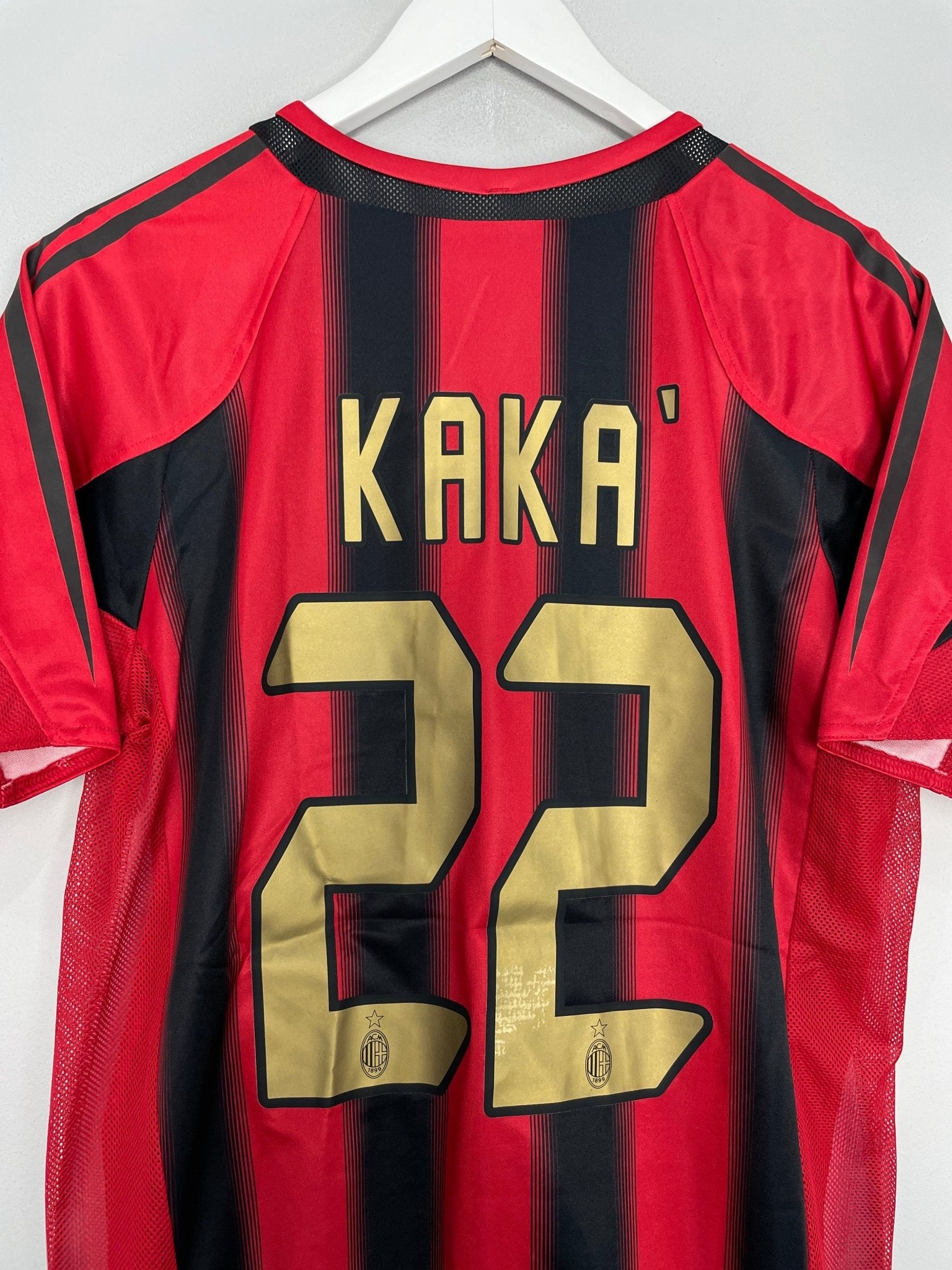 Shop 2002/03 AC MILAN KAKA #22 *PLAYER ISSUE* HOME SHIRT (M) ADIDAS, classic football shirts, vintage football shirts & retro soccer jerseys at Cult Kits