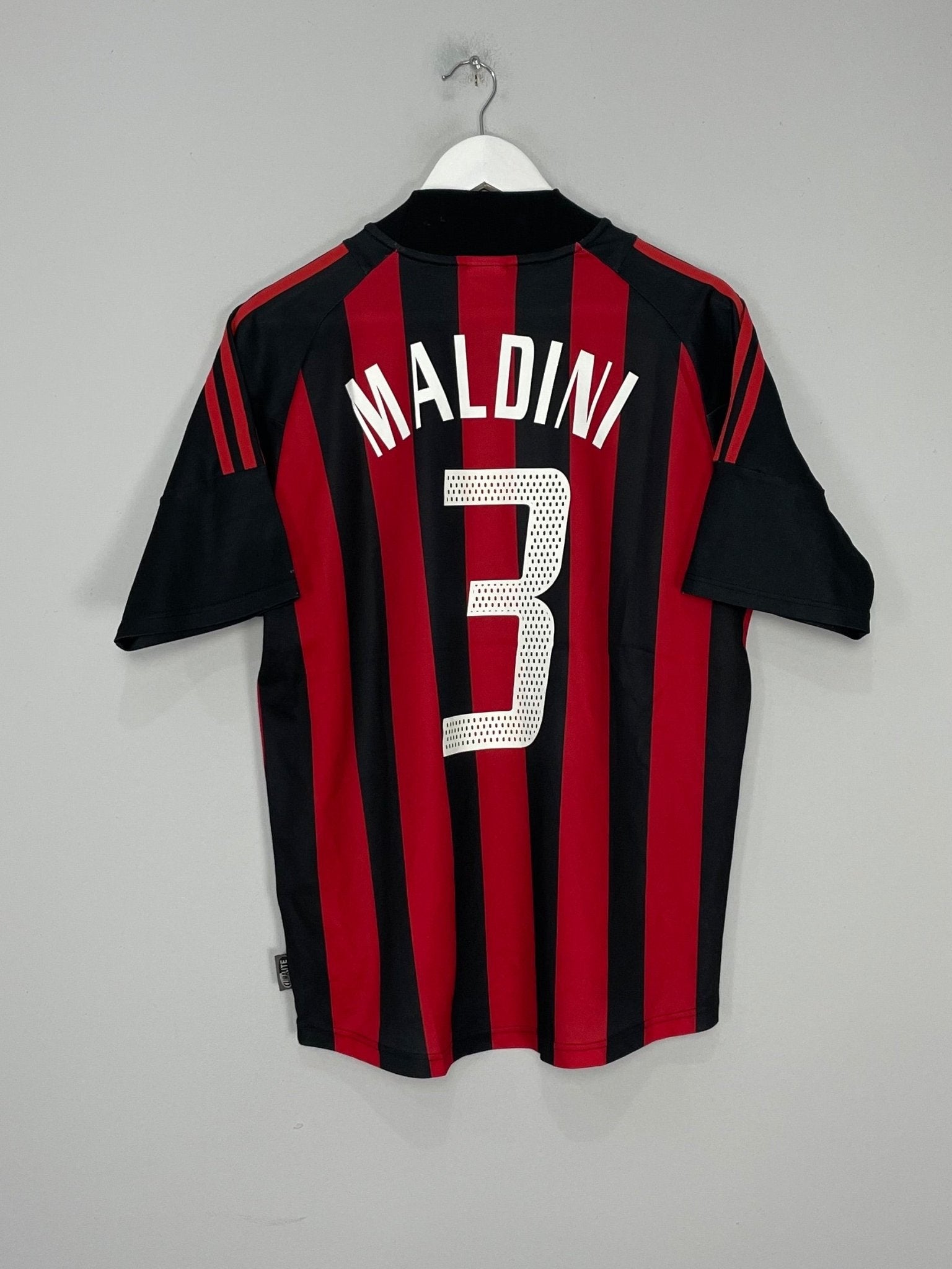 Shop 2002/03 AC MILAN MALDINI #3 HOME SHIRT (M) ADIDAS, classic football shirts, vintage football shirts & retro soccer jerseys at Cult Kits