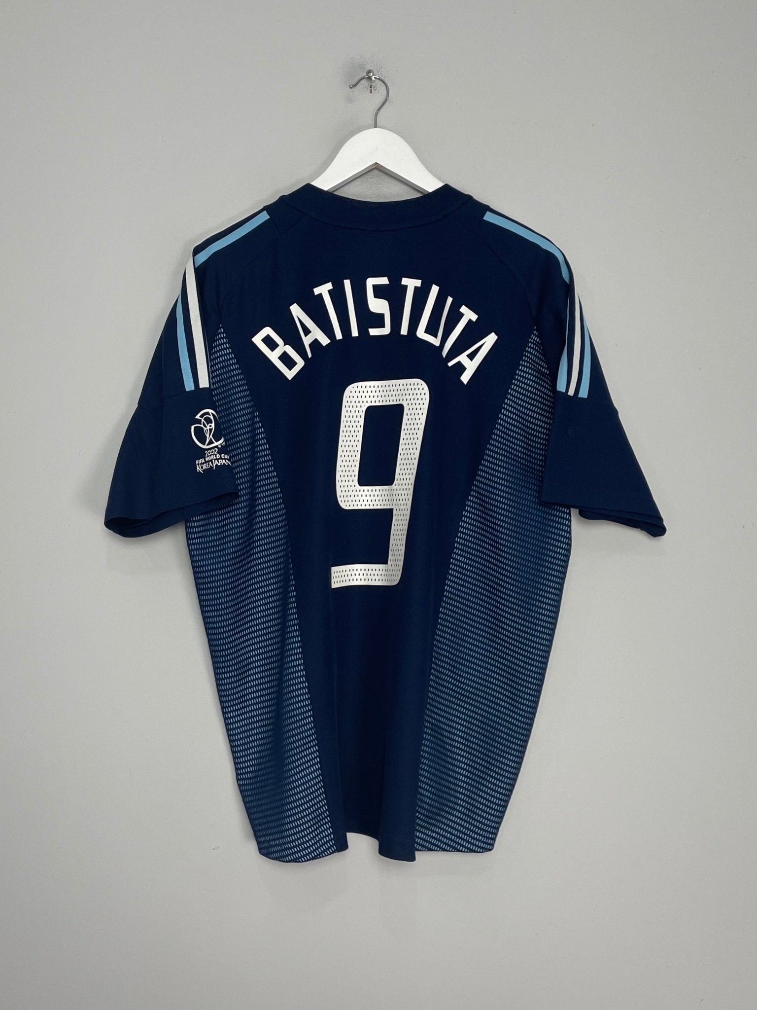 Shop 2002/03 ARGENTINA BATISTUTA #9 AWAY SHIRT (L) ADIDAS, classic football shirts, vintage football shirts & retro soccer jerseys at Cult Kits