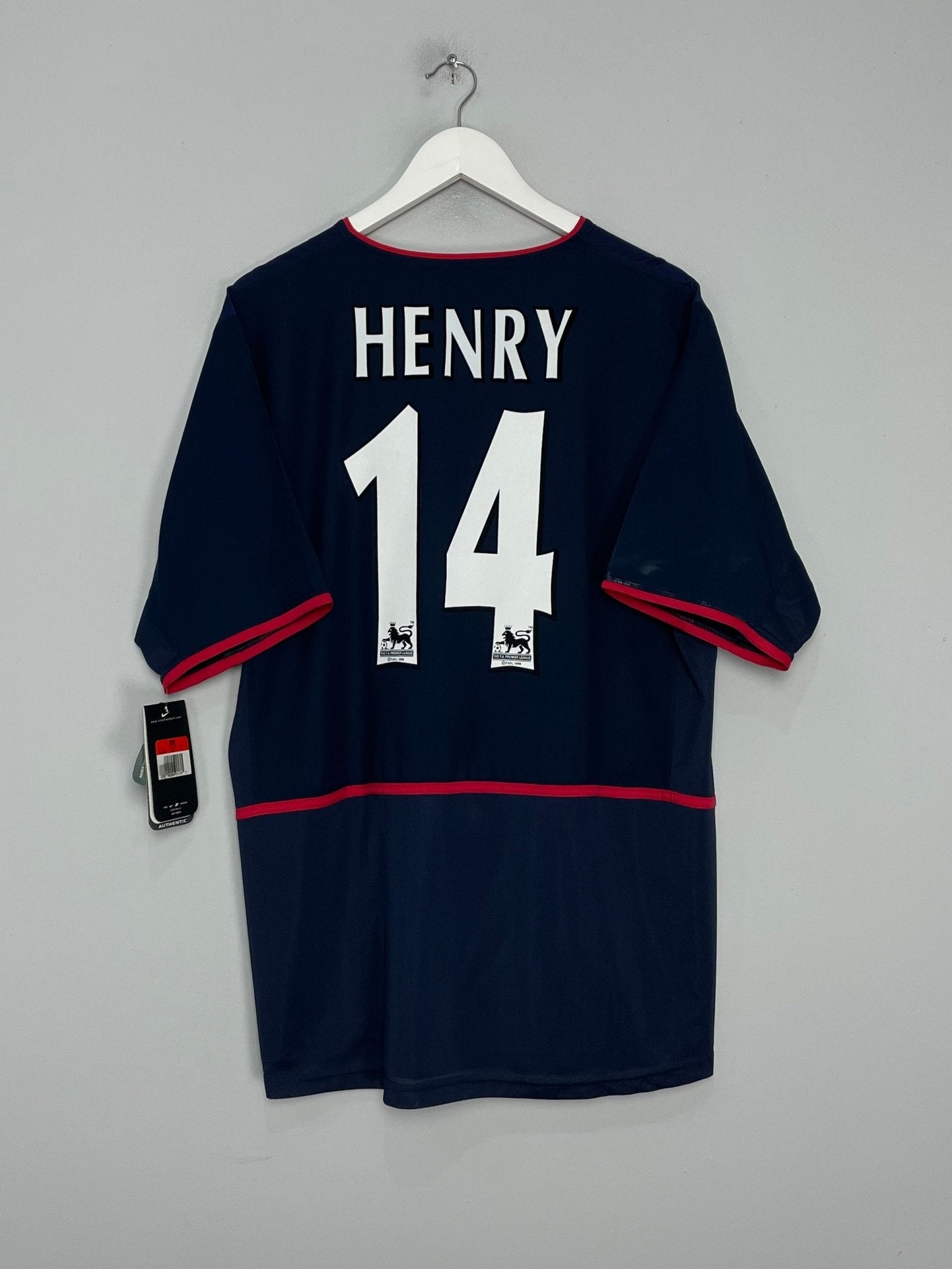 Shop 2002/03 ARSENAL HENRY #14 *BNWT* AWAY SHIRT (L) NIKE, classic football shirts, vintage football shirts & retro soccer jerseys at Cult Kits