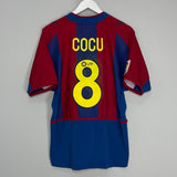 Shop 2002/03 BARCELONA COCU #8 HOME SHIRT (M) NIKE, classic football shirts, vintage football shirts & retro soccer jerseys at Cult Kits