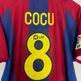 Shop 2002/03 BARCELONA COCU #8 HOME SHIRT (M) NIKE, classic football shirts, vintage football shirts & retro soccer jerseys at Cult Kits