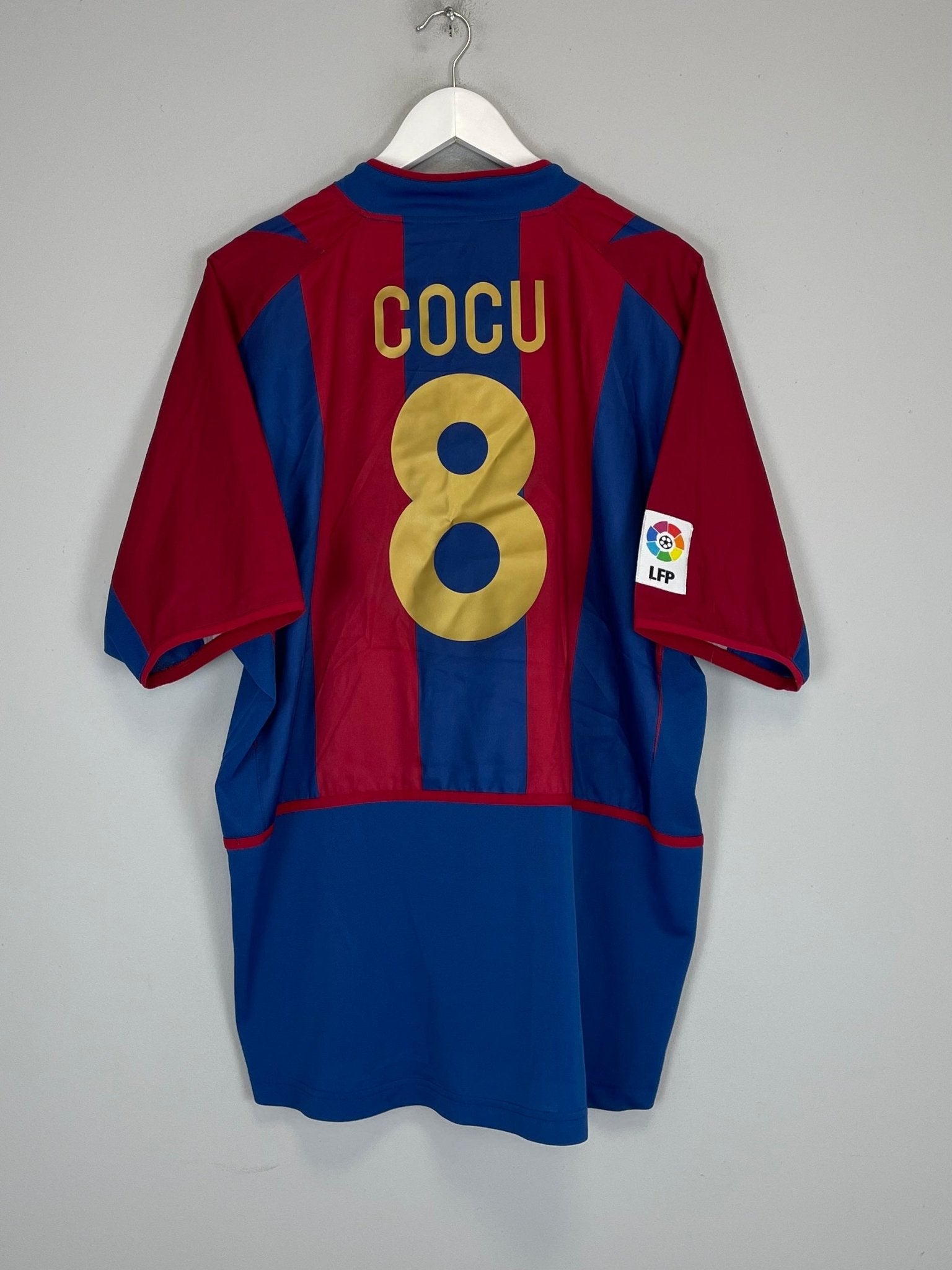 Shop 2002/03 BARCELONA COCU #8 HOME SHIRT (XL) NIKE, classic football shirts, vintage football shirts & retro soccer jerseys at Cult Kits
