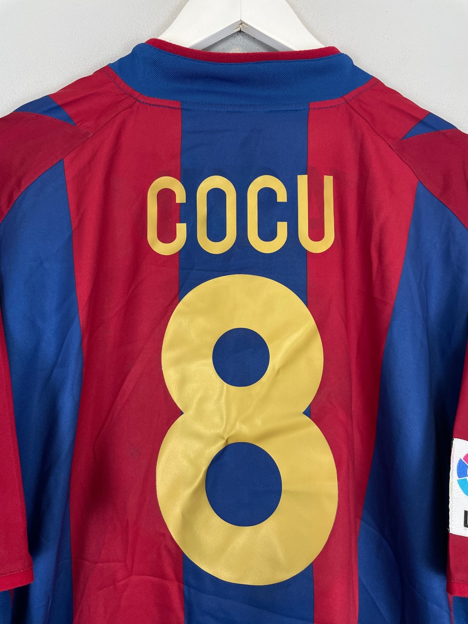 Shop 2002/03 BARCELONA COCU #8 HOME SHIRT (XL) NIKE, classic football shirts, vintage football shirts & retro soccer jerseys at Cult Kits