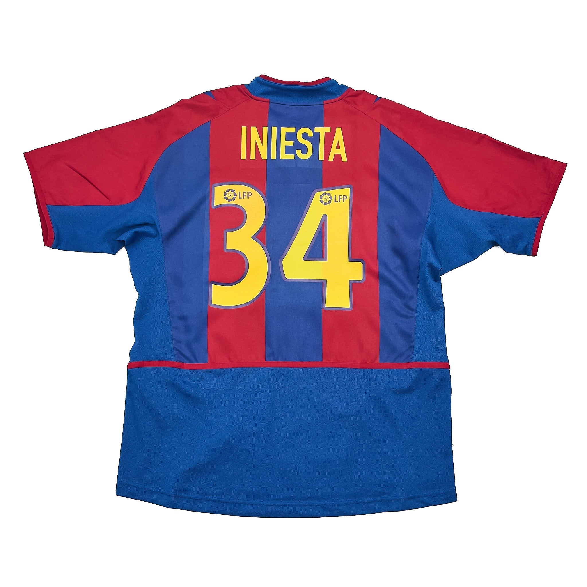Buy 2002/03 Barcelona Iniesta 34 Home Shirt (M) Nike ~ Free worldwide shipping available ~ Authentic Vintage Football Shirts from Cult Kits