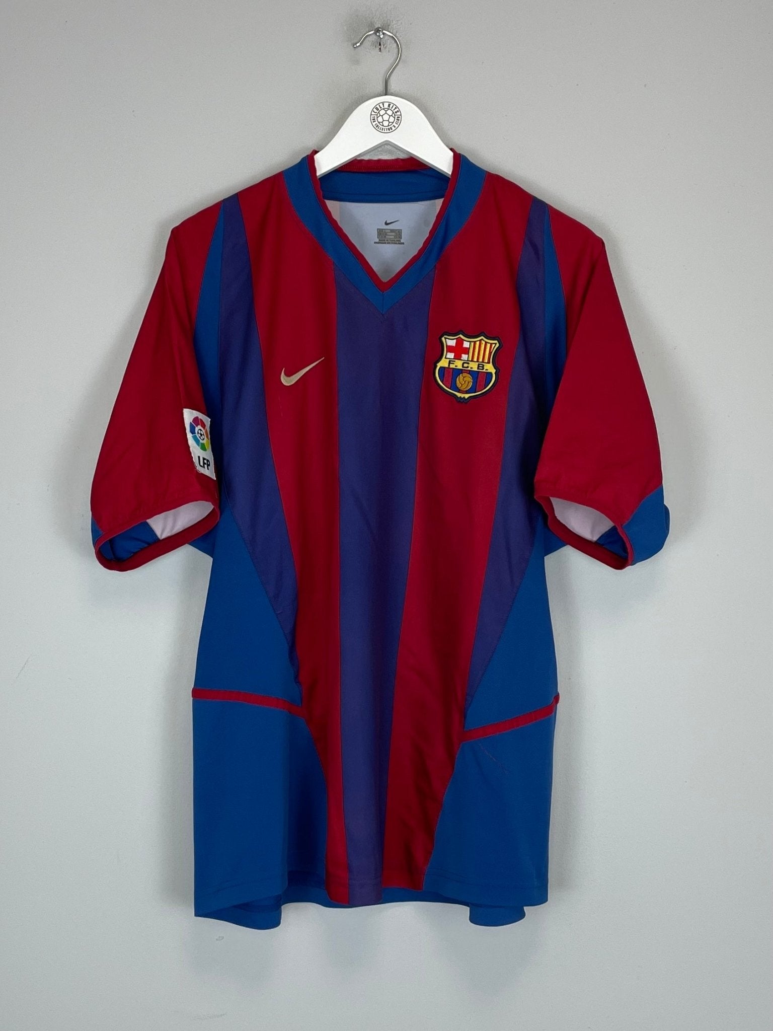 Shop 2002/03 BARCELONA RIQUELME #10 HOME SHIRT (L) NIKE, classic football shirts, vintage football shirts & retro soccer jerseys at Cult Kits