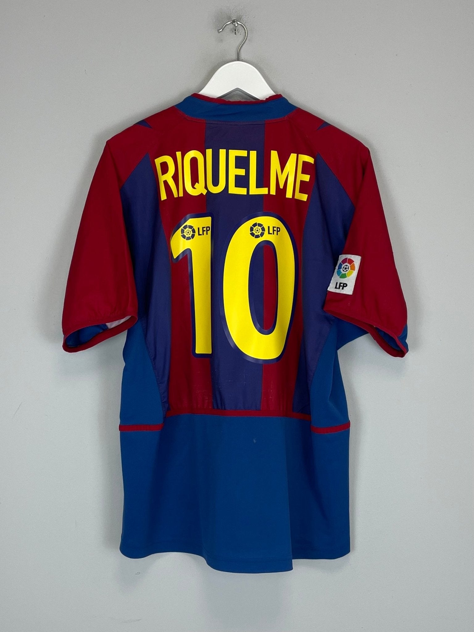 Shop 2002/03 BARCELONA RIQUELME #10 HOME SHIRT (L) NIKE, classic football shirts, vintage football shirts & retro soccer jerseys at Cult Kits