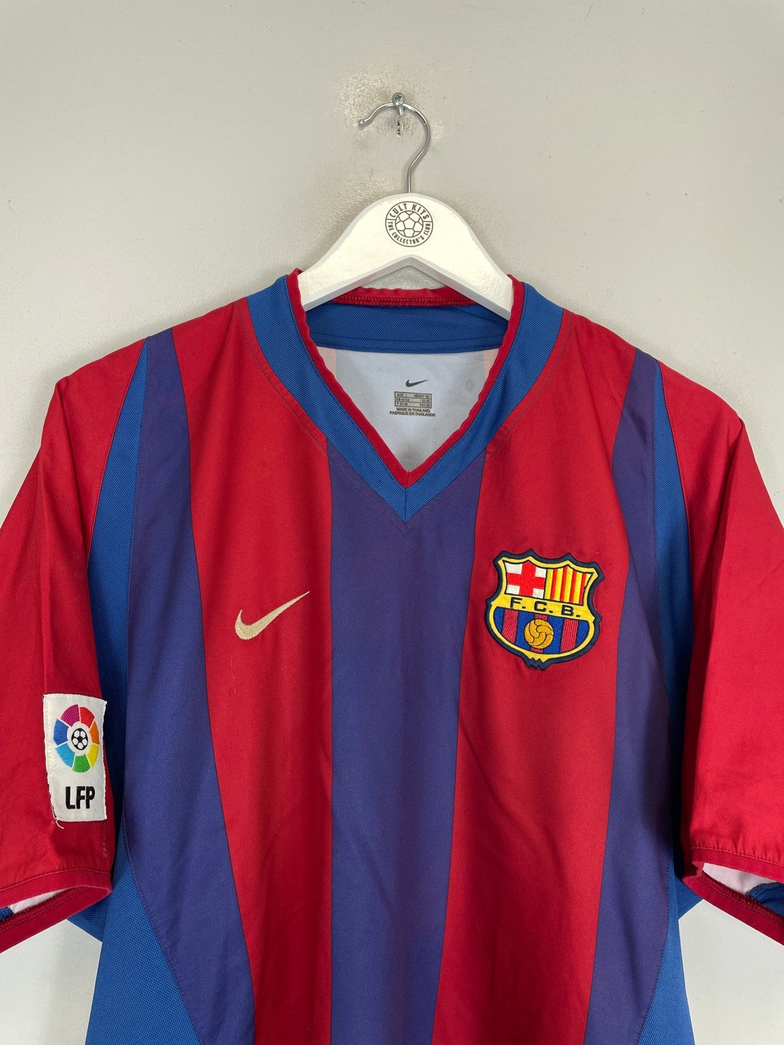 Shop 2002/03 BARCELONA RIQUELME #10 HOME SHIRT (L) NIKE, classic football shirts, vintage football shirts & retro soccer jerseys at Cult Kits