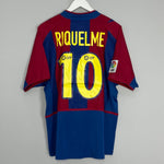 Shop 2002/03 BARCELONA RIQUELME #10 HOME SHIRT (M) NIKE, classic football shirts, vintage football shirts & retro soccer jerseys at Cult Kits