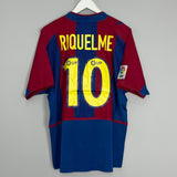 Shop 2002/03 BARCELONA RIQUELME #10 HOME SHIRT (M) NIKE, classic football shirts, vintage football shirts & retro soccer jerseys at Cult Kits