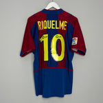 Shop 2002/03 BARCELONA RIQUELME #10 HOME SHIRT (M) NIKE, classic football shirts, vintage football shirts & retro soccer jerseys at Cult Kits