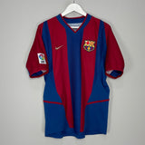 Shop 2002/03 BARCELONA RIQUELME #10 HOME SHIRT (M) NIKE, classic football shirts, vintage football shirts & retro soccer jerseys at Cult Kits