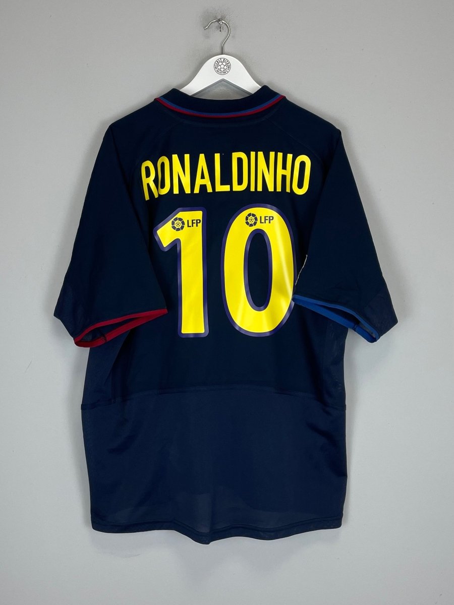 2002/03 BARCELONA RONALDINHO 10 AWAY SHIRT (XL) NIKE - Cult Kits - XL - Buy Vintage Football Shirts, Authentic Retro Football Shirts For Sale, Classic Football Shirts & Soccer Jersey