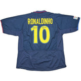 Buy 2002/03 BARCELONA RONALDINHO 10 AWAY SHIRT (XL) NIKE ~ Free worldwide shipping available ~ Authentic Vintage Football Shirts from Cult Kits