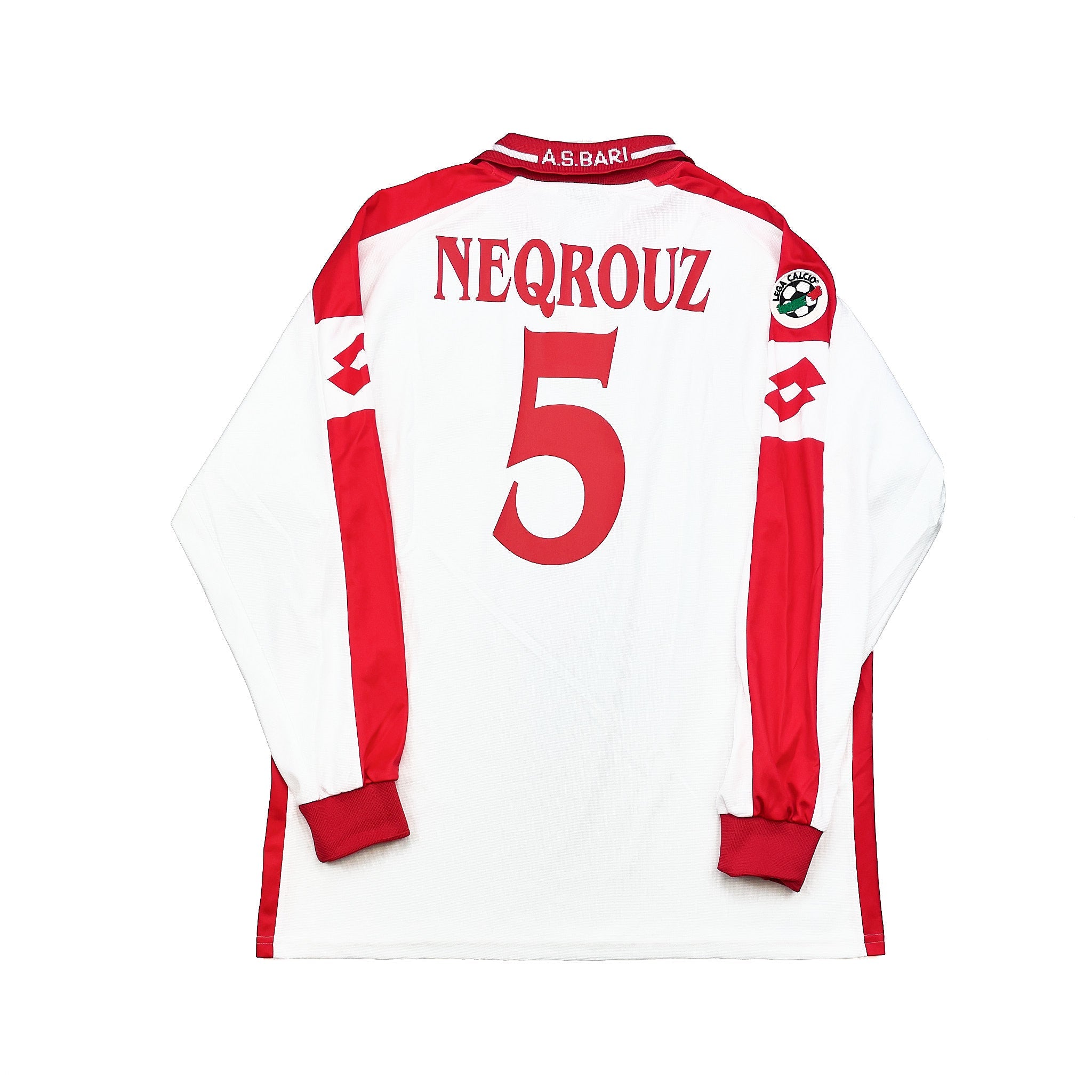 Buy 2002/03 Bari Neqrouz 5 L/S *Match Issue* Home Shirt (XL) Lotto ~ Free worldwide shipping ~ Authentic Vintage Football Shirts from Cult Kits