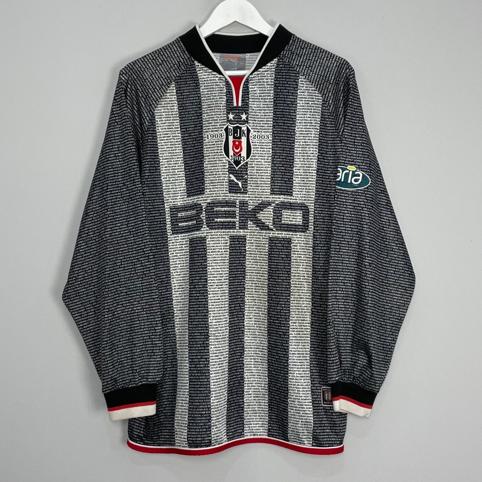 Shop 2002/03 BESIKTAS L/S CENTENARY SHIRT (M) PUMA, classic football shirts, vintage football shirts & retro soccer jerseys at Cult Kits