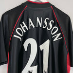 Shop 2002/03 CHARLTON ATHLETIC JOHANSSON #21 AWAY SHIRT (XL) LE COQ, classic football shirts, vintage football shirts & retro soccer jerseys at Cult Kits