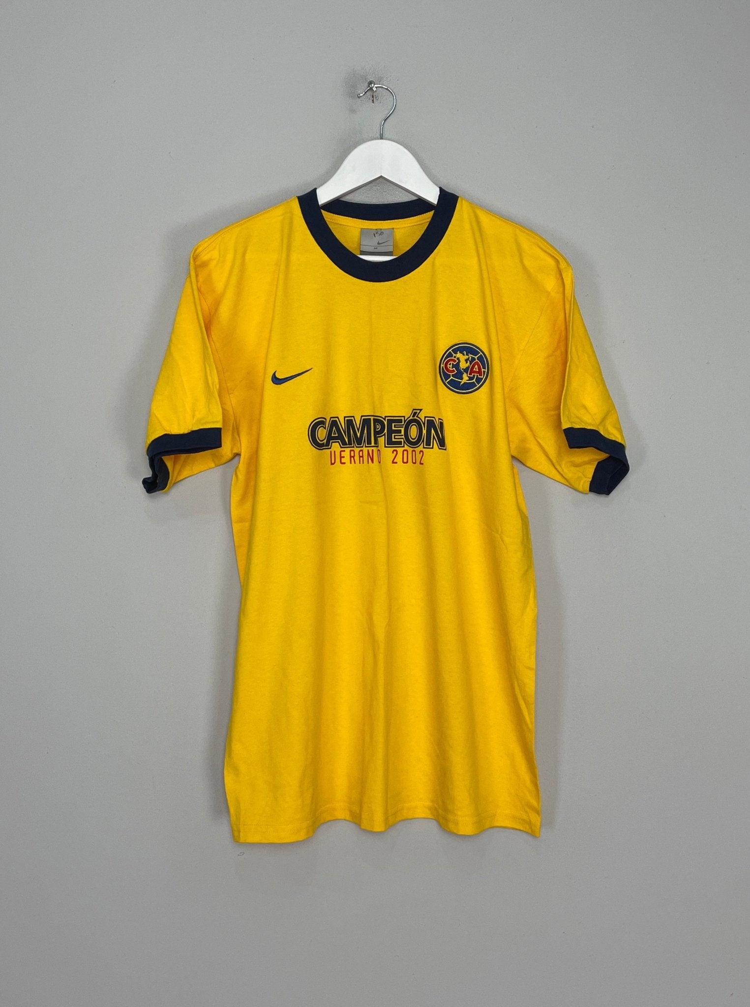Shop 2002/03 CLUB AMERICA 'CHAMPIONS' T-SHIRT (M) NIKE, classic football shirts, vintage football shirts & retro soccer jerseys at Cult Kits