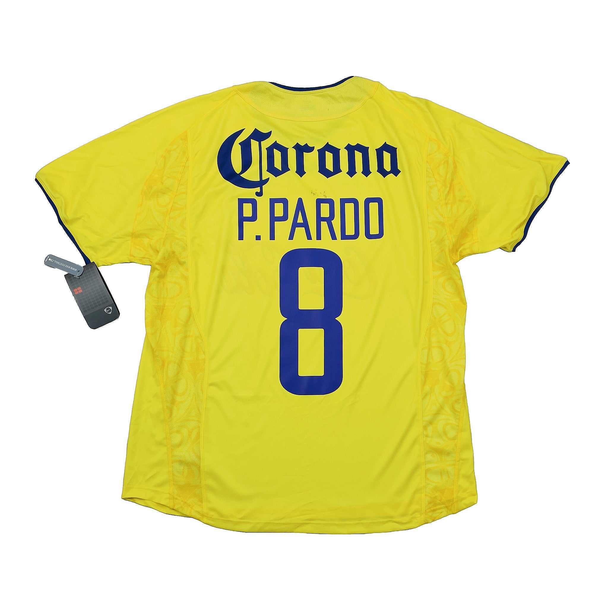 Buy 2002/03 CLUB AMERICA P.PARDO 8 *BNWT WITH DEFECTS* HOME SHIRT (XL) NIKE ~ Free worldwide shipping available ~ Authentic Vintage Football Shirts from Cult Kits