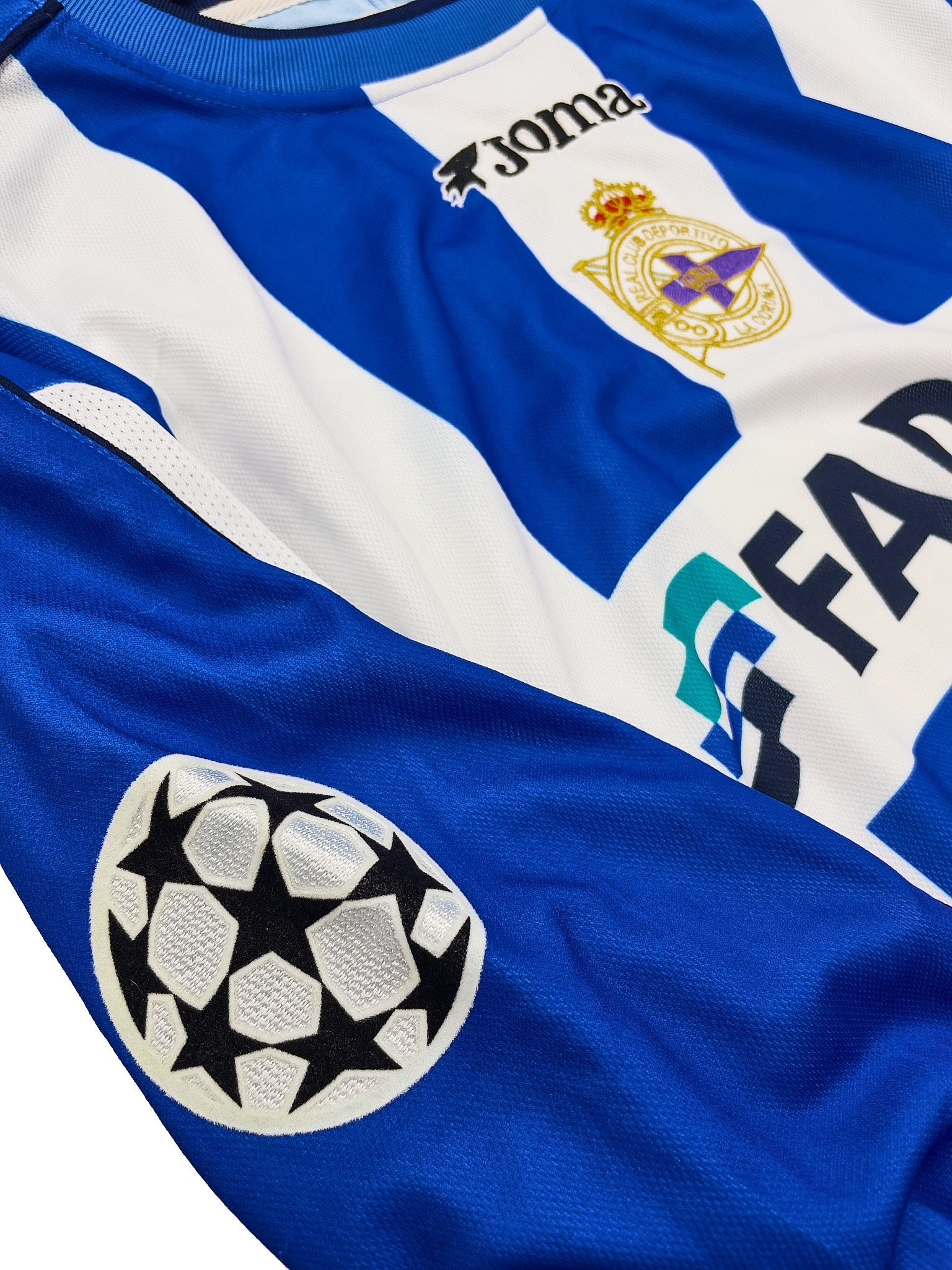 Buy 2002/03 DEPORTIVO LA CORUNA NAYBET 4 L/S C/L *MATCH ISSUE vs MANCHESTER UNITED* HOME SHIRT (XL) JOMA ~ Free worldwide shipping available ~ Authentic Vintage Football Shirts from Cult Kits