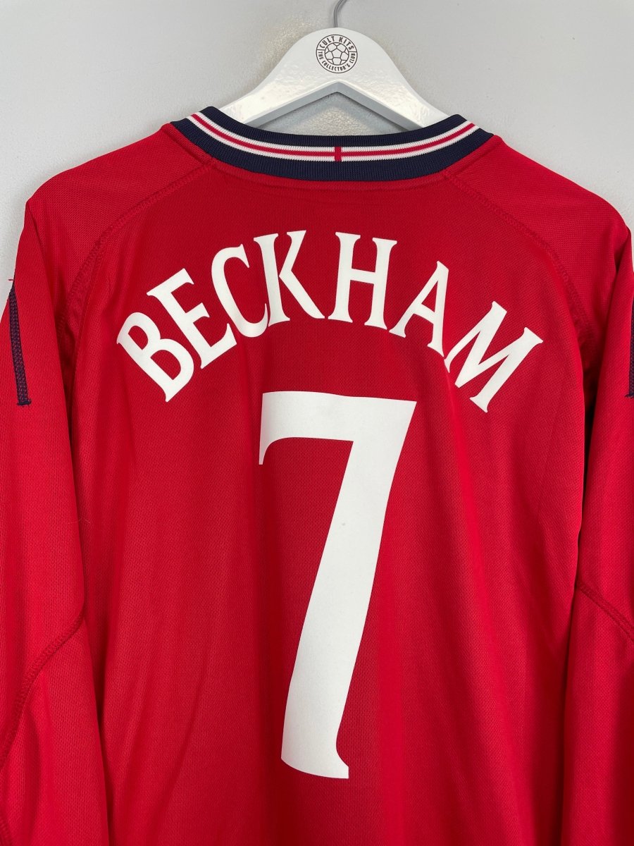 2002/03 ENGLAND BECKHAM 7 L/S AWAY SHIRT (L) UMBRO - Cult Kits - Large - Buy Vintage Football Shirts, Authentic Retro Football Shirts For Sale, Classic Football Shirts & Soccer Jersey