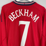 2002/03 ENGLAND BECKHAM 7 L/S AWAY SHIRT (L) UMBRO - Cult Kits - Large - Buy Vintage Football Shirts, Authentic Retro Football Shirts For Sale, Classic Football Shirts & Soccer Jersey