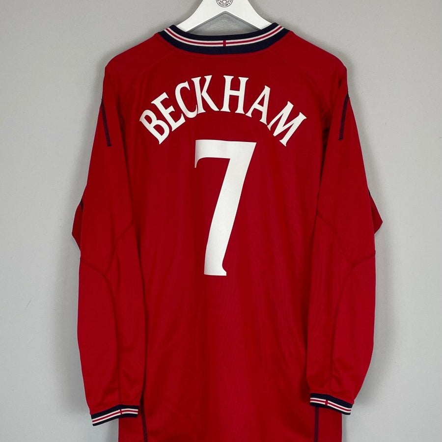 2002/03 ENGLAND BECKHAM 7 L/S AWAY SHIRT (L) UMBRO - Cult Kits - Large - Buy Vintage Football Shirts, Authentic Retro Football Shirts For Sale, Classic Football Shirts & Soccer Jersey