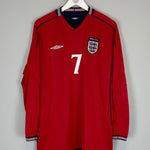 2002/03 ENGLAND BECKHAM 7 L/S AWAY SHIRT (L) UMBRO - Cult Kits - Large - Buy Vintage Football Shirts, Authentic Retro Football Shirts For Sale, Classic Football Shirts & Soccer Jersey