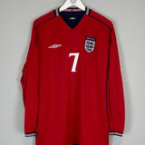 2002/03 ENGLAND BECKHAM 7 L/S AWAY SHIRT (L) UMBRO - Cult Kits - Large - Buy Vintage Football Shirts, Authentic Retro Football Shirts For Sale, Classic Football Shirts & Soccer Jersey